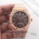 Perfect Replica Audemars Piguet Royal Oak Rose Gold Frosted Black Dial Watch (2)_th.jpg